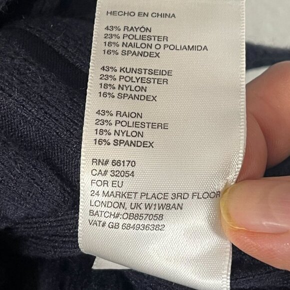 Free People Lottie Rib Dress‎ Button Detail Front Short Sleeve Navy Large NWOT - Picture 10 of 10